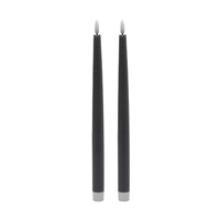 2 pc Tall Gray Flameless Taper Candle - Gray