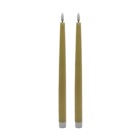 2 pc Tall Champagne Taper Flameless Candle - Dark Champagne