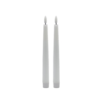 2 pc Pointed White Flameless Taper Candle - White