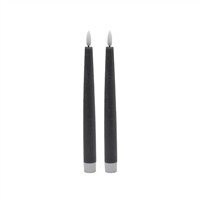 2 pc Pointed Gray Flameless Taper Candle - Gray