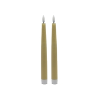 2 pc Pointed Champagne Taper Flameless Candle - Dark Champagne