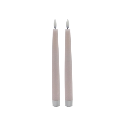2 pc Pointed Pink Flameless Taper Candle - Pink