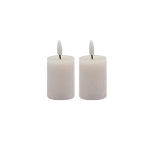 2 pc Set Pink Flameless Pillar Candle - Pink