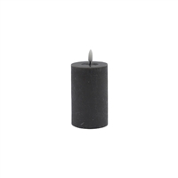 Small Gray Flameless Pillar Candle - Gray