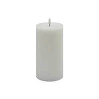 Large White Flameless Pillar Candle - White