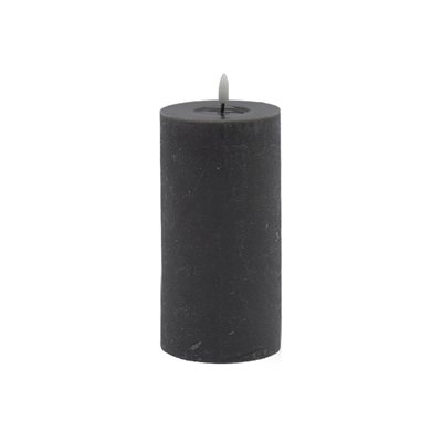 Large Gray Flameless Pillar Candle - Gray