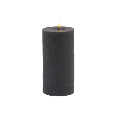 Large Gray Flameless Pillar Candle - Gray - Imagen 2