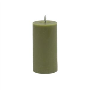 Large Green Flameless Pillar Candle - Green