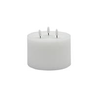 3 wick Small White Small Flameless Candle - White