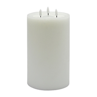 3 wick Large White Flameless Candle - White