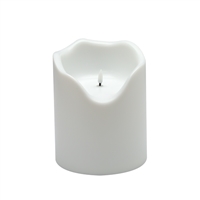 Small White Flameless Outdoor Candle- A - White