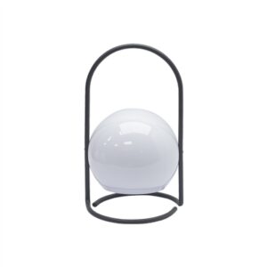Gray Flameless Outdoor Lantern Circular Candle- A - Gray