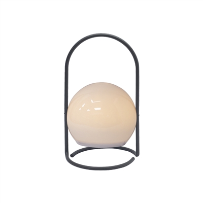 Gray Flameless Outdoor Lantern Circular Candle- A - Gray - Imagen 2