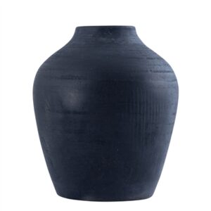Black Terracotta Vase 9.5”H - Black