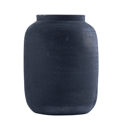 Black Terracotta Urn/Jar - Black
