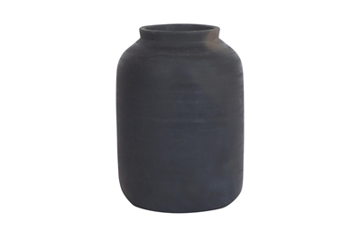 Black Terracotta Urn/Jar - Black - Imagen 5