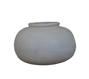 Paper Mache Rotund Pot - Natural White