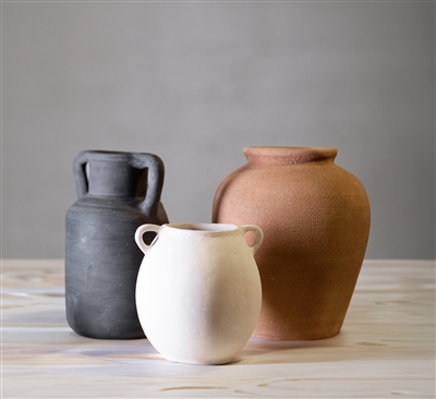 Terracotta Vase Natural Dia 10.83” -ST - NATURAL TERRACOTTA - Imagen 2