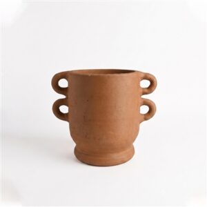 Terracotta Vase Natural Dia 10.04”- ST - NATURAL TERRACOTTA