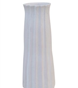 Paper Mache Vase Dia 5.91” - NATURAL WHITE - NATURAL WHITE