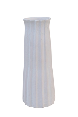 Paper Mache Vase Dia 5.91” - NATURAL WHITE - NATURAL WHITE