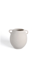 Paper Mache Vase Dia 6.50” - NATURAL WHITE - NATURAL WHITE
