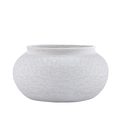 Paper Mache Pot Natural White Dia 12.40” - NATURAL WHITE - NATURAL WHITE