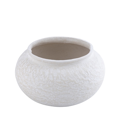 Paper Mache Pot Natural White Dia 12.40” - NATURAL WHITE - NATURAL WHITE - Imagen 2