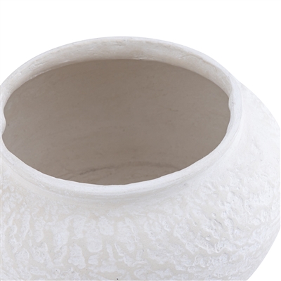 Paper Mache Pot Natural White Dia 12.40” - NATURAL WHITE - NATURAL WHITE - Imagen 3