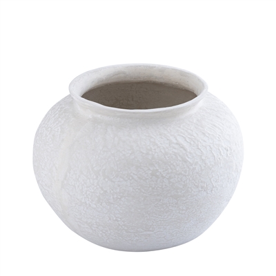 Paper Mache Pot Natural White Dia 11.02” - NATURAL WHITE - NATURAL WHITE - Imagen 2