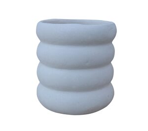 Paper Mache Vase Natural White Dia 5.12” - NATURAL WHITE - NATURAL WHITE