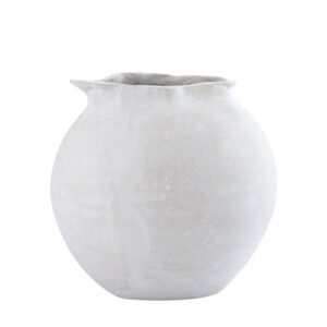 Paper Mache Pot Natural White Dia 7.68” - NATURAL WHITE - NATURAL WHITE