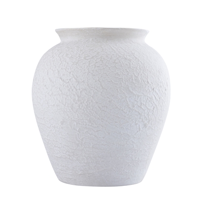 Paper Mache Pot Natural White Dia 12.20” - NATURAL WHITE - NATURAL WHITE