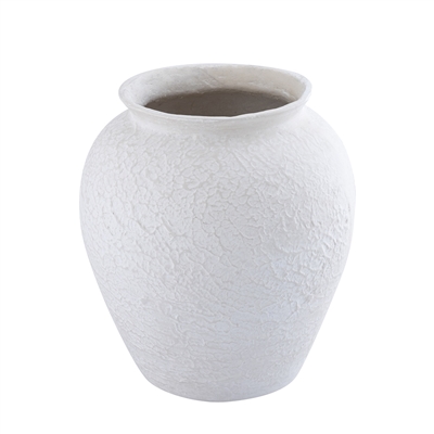 Paper Mache Pot Natural White Dia 12.20” - NATURAL WHITE - NATURAL WHITE - Imagen 2