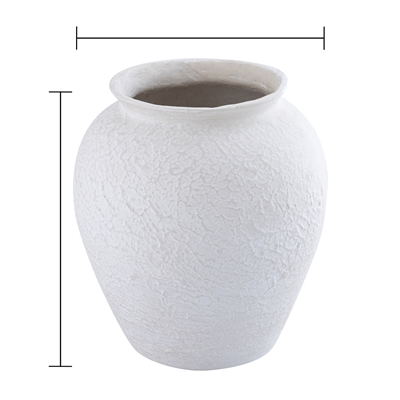 Paper Mache Pot Natural White Dia 12.20” - NATURAL WHITE - NATURAL WHITE - Imagen 3