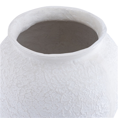 Paper Mache Pot Natural White Dia 12.20” - NATURAL WHITE - NATURAL WHITE - Imagen 5