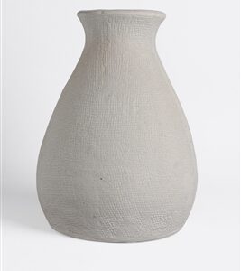 Paper Mache Vase Natural White Dia 9.06” - NATURAL WHITE - NATURAL WHITE