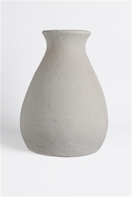 Paper Mache Vase Natural White Dia 9.06” - NATURAL WHITE - NATURAL WHITE