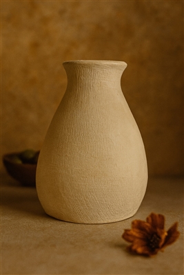 Paper Mache Vase Natural White Dia 9.06” - NATURAL WHITE - NATURAL WHITE - Imagen 3