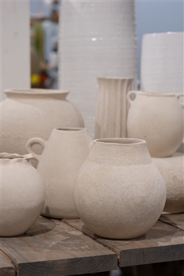 Paper Mache Vase White Dia 9.06” - NATURAL WHITE - NATURAL WHITE - Imagen 2