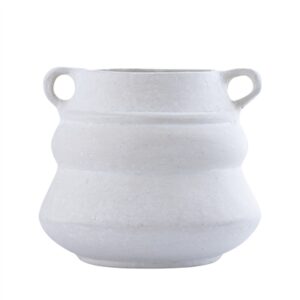 Paper Mache Vase Natural White Dia 8.46” - NATURAL WHITE - NATURAL WHITE