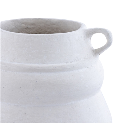 Paper Mache Vase Natural White Dia 8.46” - NATURAL WHITE - NATURAL WHITE - Imagen 3