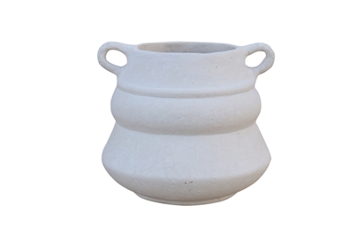 Paper Mache Vase Natural White Dia 8.46” - NATURAL WHITE - NATURAL WHITE - Imagen 5