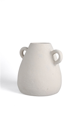 Paper Mache Vase White Dia 8.66” - NATURAL WHITE - NATURAL WHITE - Imagen 2