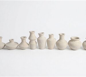 Paper Mache Mini Vase Set of 9 - Dia 12.6” - White