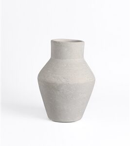 Paper Mache Vase Eco Mix White H 8.7" & Dia 6.1" - White