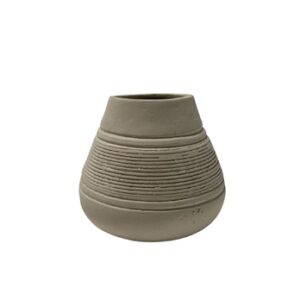 Paper Mache Vase Eco Mix White H 5.5" & Dia 6.3"- ST - White