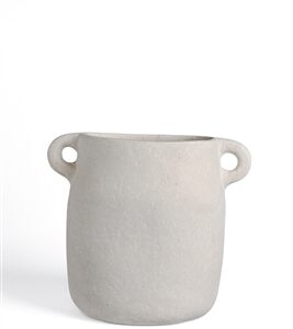 Paper Mache Vase Eco Mix White H 8.1" & Dia 6.7" - White