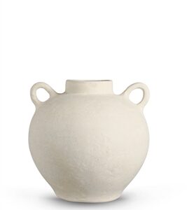 Paper Mache Vase Eco Mix White H 9.8" & Dia 10.4" - White