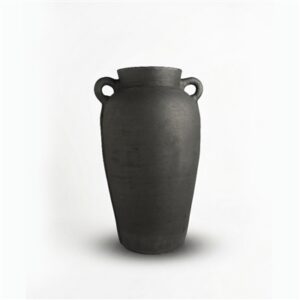 Terracotta Vase Natural Black H 16.3" & Dia 8.5" - Black